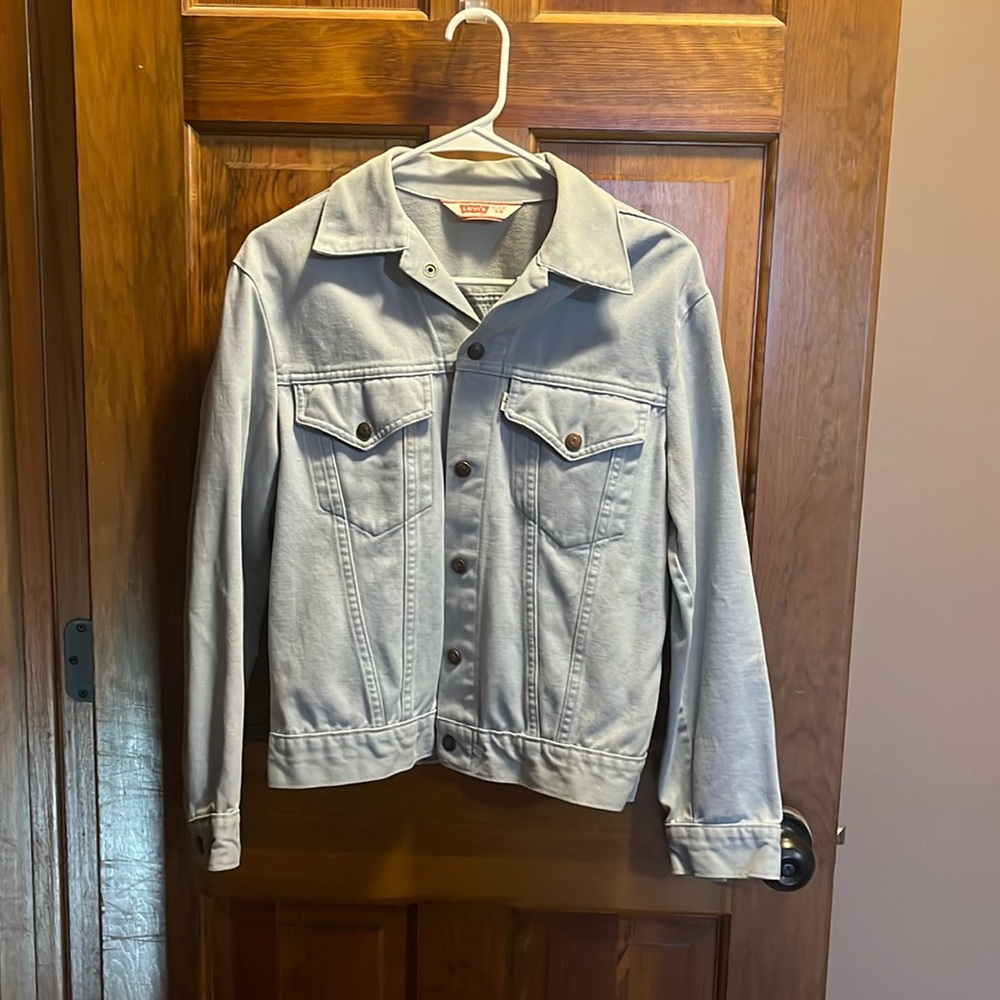 Vintage 70s Men’s Levi’s USA Sky Blue Corduroy Cotton Button Up Trucker Jacket